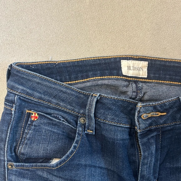 Hudson Jeans Dark Blue Distressed Skinny Jeans - Picture 2 of 6